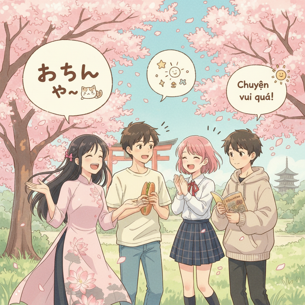 Nhóm bạn Nhật-Việt trò chuyện